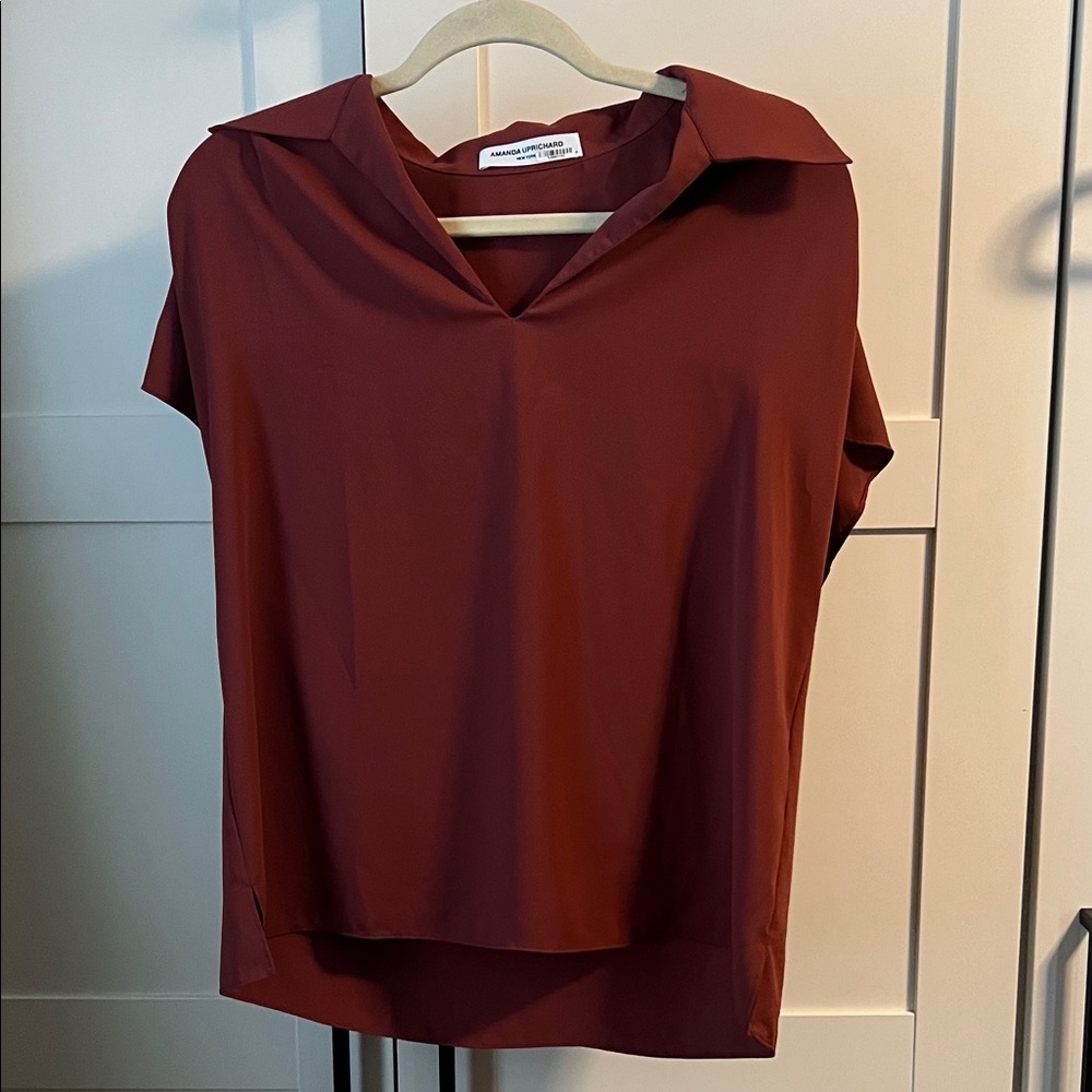 Amanda Uprichard Deep Red Blouse